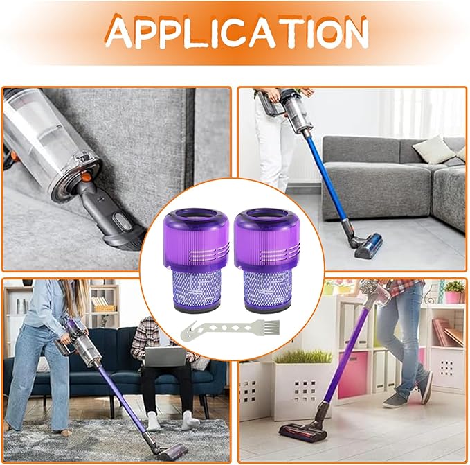 2 Pack V11 Vacuum Filters Replacement for Dy son V11 Animal, V11 Torque Drive,V11 Extra, V15 Detect V15s Detect Cordless Vacuum Cleaner Filter, Compare to Part 970013-02