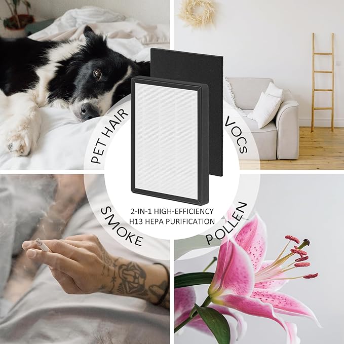 ProHEPA 9000 True HEPA Replacement Filters Compatible with VEVA ProHEPA 9000 Puri-fiers, 3 pack H13 True HEPA Filters & 3 Activated Carbon Pre-Filters