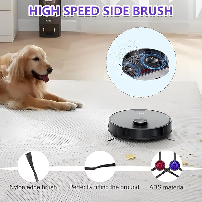 Replacement Parts Kit for Eureka E10s/E20 Plus Robot Vacuum Cleaner,1 Main Roller Brushes, 4 Side Brushes, 2 HEPA Filters, 4 Mop Pads-11Pack