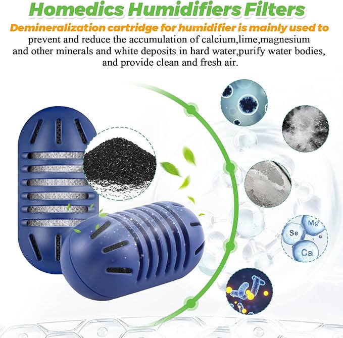20Pack Demineralization Cartridge Filter UHE-HDC4 Fit for HoMedics Ultrasonic Humidifiers by Techecook, uhe-hdc4 Demineralization Cartridge Filter Replacement Purifies Water| Filter Mineral Deposits