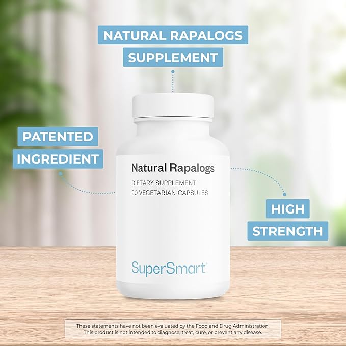 Supersmart - Natural Rapalogs (Advanced Formula) - with EGCg, Fisetin, Trans-resveratrol, Salicin, Curcumin Phytosome | Non-GMO & Gluten Free - 90 Vegetarian Capsules