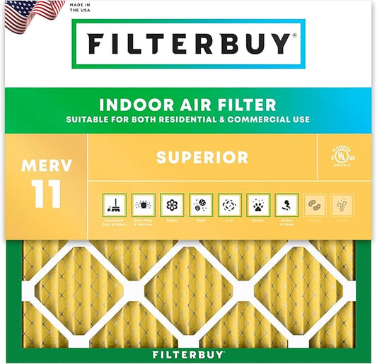Filterbuy 30x30x1 Air Filter MERV 11 (MPR 1200) Allergen Defense Replacement (1-Pack), Electrostatic Pleated HVAC AC Furnace Filters, Made in USA (Actual Size: 29.50 x 29.50 x 0.75)