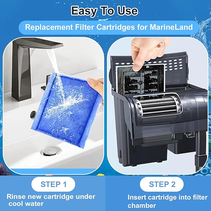 12 PCS Aquarium Filter Cartridge Filters, Rite-Size C (EZ-Change #3) Fish Tank Filter Cartridge, Replacement with Power Filters 275/375 Power Filters 200/350