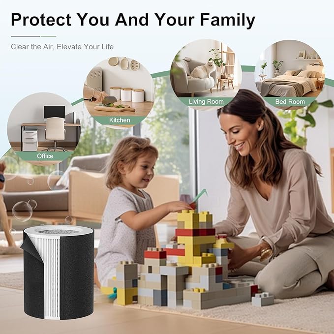 H-HF400-VP Replacement Filter Kit Compatible with Hunt-er H-HF400-VP H-PF400 with True HEPA Pre-Filter for HP400 Air Purifier Series,2 True HEPA Filter+8 Pre-Filters