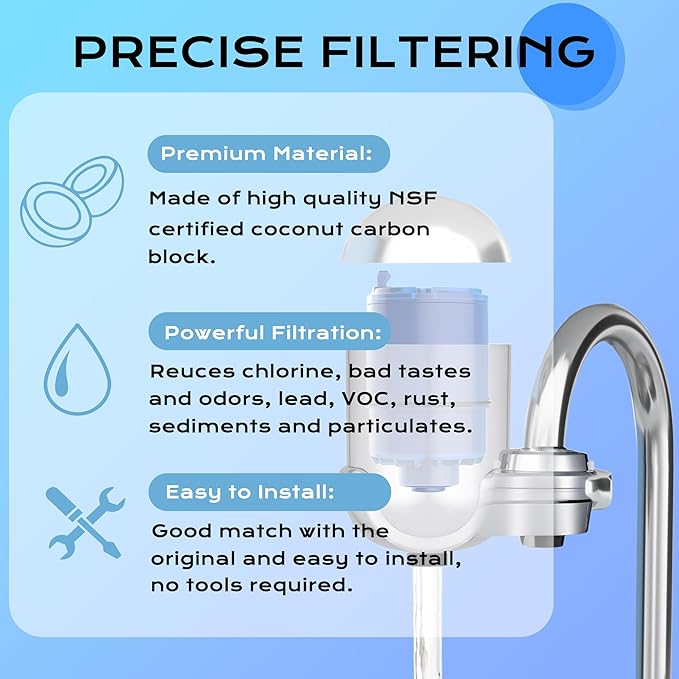 Faucet Water Filter Replacement for Pur® Water Filter Faucet, Compatible with Pur® RF9999® FM-2500V FM-3700 PFM350V PUR-0A1 PFM400H PFM450S PFM150W FM2500V FM-3700, 3 Pack