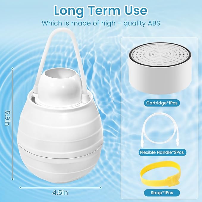 Bath Filter for Tub,Bath Water Filter for Softer Hair&Skin, 10 Stage Filtration bathtub water filter 5,000 Gallons upgraded, 6 Dimensional effect，BPA Free Easy to Install for Home, Hotels&Spa（White）