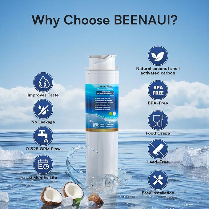 Water Filter Replacement, Compatible with EPTWFU01 and Pure Source Ultra II, EWF02, EPTWFU01C, 4562222, 012505454226, 807946701 – Advanced Filtration Technology, Long Life Span 1 Pack