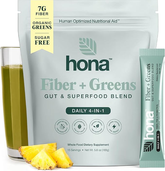Gut & Superfood Blend, Greens Powder with Prebiotics, Probiotics, Fiber & Natural Caffeine, Gluten Free, Sugar Free, Dairy Free, Vegan, Non GMO Greens Superfood Powder (15)