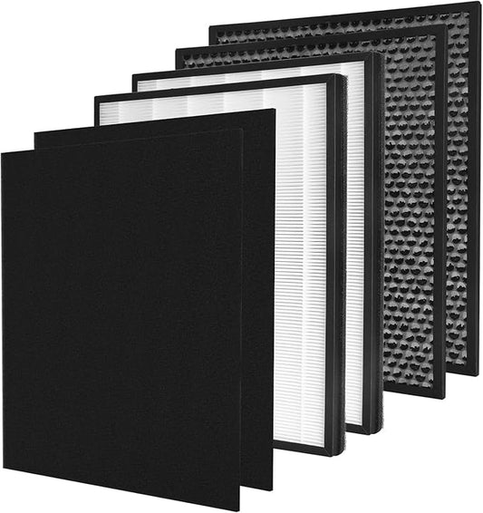 2 Packs IC-4524 Replacement Filters Compatible with InvisiClean Claro IC-4524 Air Cleaner Purifier, 2Pcs Main Filter, 2Pcs Activated Carbon Filters and 2Pcs Nylon Pre-Filters