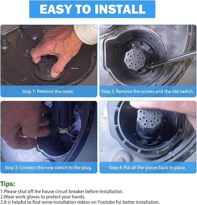 WD21X10519 GE Dishwasher Flood Switch Compatible with ADT, CDT, DDT, GDF, GDT, PDT, ZDT Series GE Dish Washer Appliance Switch Flood Asm Replacement Parts WD21X10492 WD21X20204 3028650 PS8690623