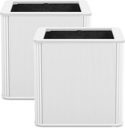 2 Pack 211+ Filter Replacement Compatible with Blue Pure 211+ Air Purifier, 2-Stage Filtration System of H13 True Filter & Activated Carbon Filter