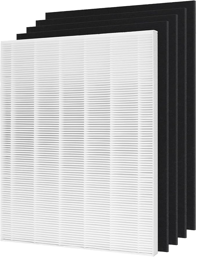 D480 True HEPA Replacement Filter D4, Compatible with Winix D480 Air Purifier, Compare to Winix D4 Filter, Item Number 1712-0100-00, 1 H13 True HEPA Filters + 4 Activated Carbon Pre-Filters