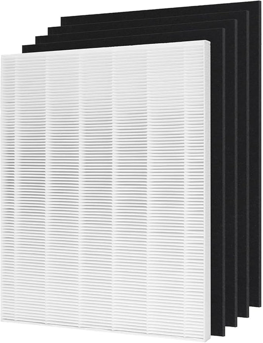 D480 True HEPA Replacement Filter D4, Compatible with Winix D480 Air Purifier, Compare to Winix D4 Filter, Item Number 1712-0100-00, 1 H13 True HEPA Filters + 4 Activated Carbon Pre-Filters