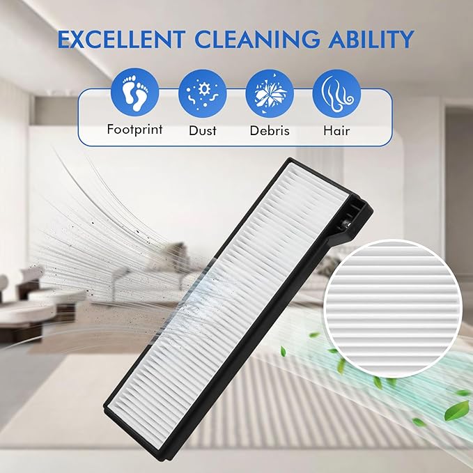 30 Pack X10 Pro Replacement Parts Compatible with eufy X10 Pro Omni Robot Vacuum,2 Main Brushes,8 Side Brushes+ 6 HEPA Filters+6 Mop Cloths+ 6 Dust Bags+2 Tools