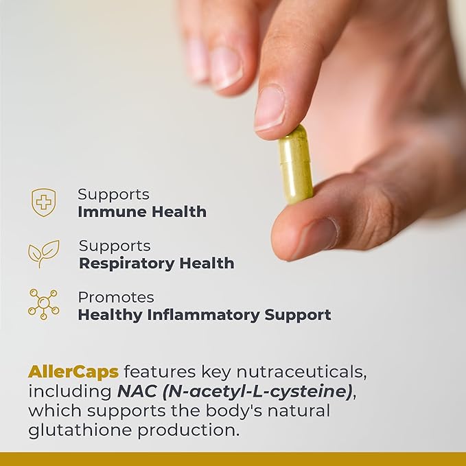 Premier Research Labs AllerCaps - A Lung Health Supplement with NAC/N-Acetyl Cysteine, Featuring Bromelain, Reishi Mushroom & Quertecin, Immune Support Formula - 60 Vegetarian Capsules