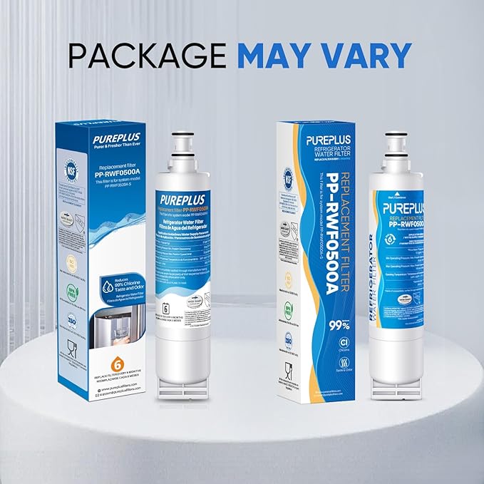 PUREPLUS 4396508 Refrigerator Water Filter, Replacement for EDR5RXD1, EveryDrop Filter 5, 4396510, 4392857, Kenmore 46-9010, 9085, LC400V, WF-NLC240V, RFC0500A, WF285, W10186668, 4Pack