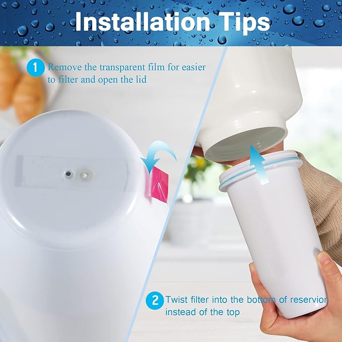 ZR-017 Water Filter Replacement for Water Pitchers and Dispensers, Advanced 6-Stage Filter to Remove 99.9% Lead, Chlorine, Fluoride, Heavy Metals, PFOA/PFOS (12 Pack)