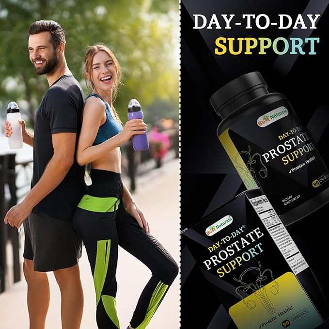 Best Naturals Day-to-Day Prostate Support Supplements 90 Veg Capsules - Made with Saw Palmetto, Green Tea, Pumpkin, Nettle, African Pygeum, & Beta Sitosterol