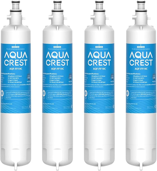 AQUA CREST Replacement for GE® RPWFE®, RPWF (with CHIP) Refrigerator Water Filter, Compatible with GYE22HMKES, GYS22GMNES, GYE22HBLTS, DFE28JSKSS, GFE28HMHES, GFE28GYNFS, 4 Filters