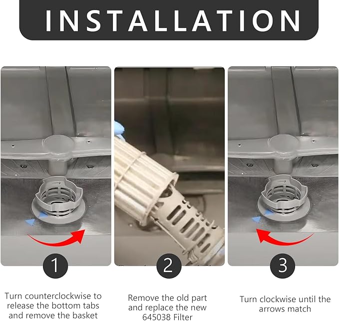 645038 Dishwasher Appliance Filter Micro Circulation Pump 00645038 Dishwasher Filter Basket Compatible with Bosch Thermador Kitchen Accessories Replacement