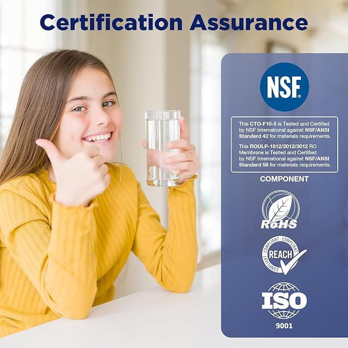 Membrane Solutions Combo Pack for FX12M and FX12P, Water Filter Replacement Cartridge Compatible GE RO Set GXRM10RBL GXRM10G Reverse Osmosis Systems, 2x Carbon Filters, 1x 50GPD RO Membrane Filter