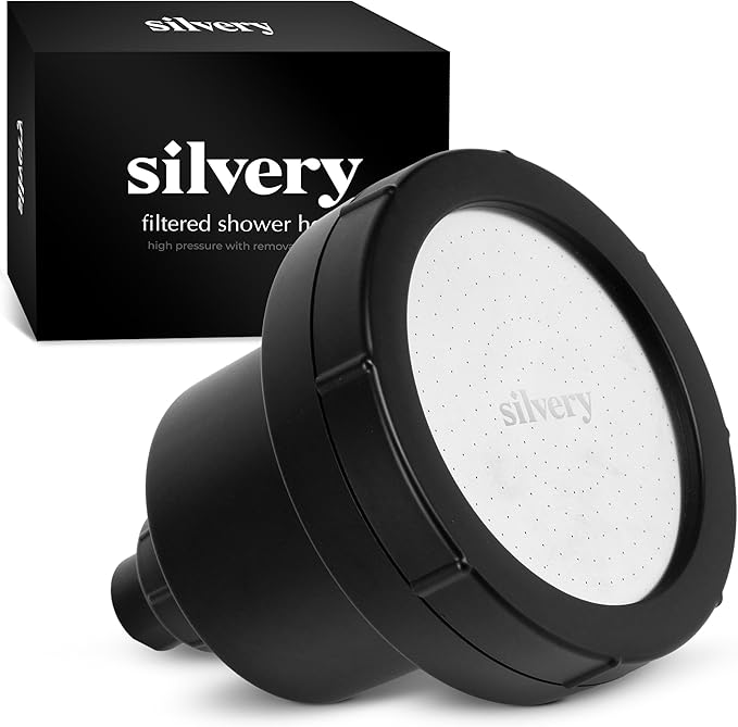 Silvery High Pressure Filtered Shower Head - Dermatologist-Approved Clean Water with Silvery Technology™ Filter - Showerhead Removes Impurities for Healthier Skin, Hair, Scalp & Soothes Dry Skin