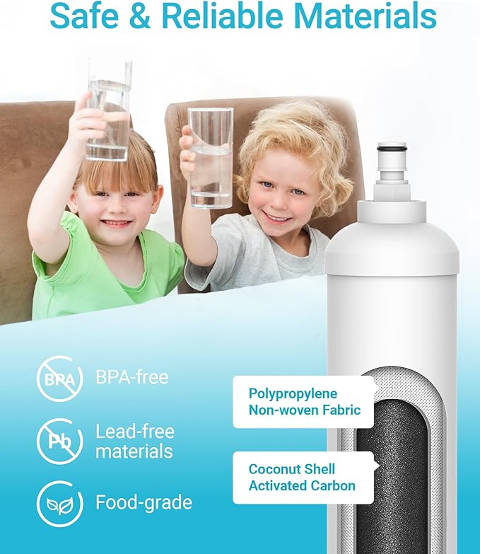 AQUACREST GXRTQR Inline Water Filter, NSF Certified, Compatible with GE GXRTQR, GXRTQ System, Reduces Chlorine, Fluoride, Limescale and More, For Refrigerator, IceMaker, RVs (2 Filters)