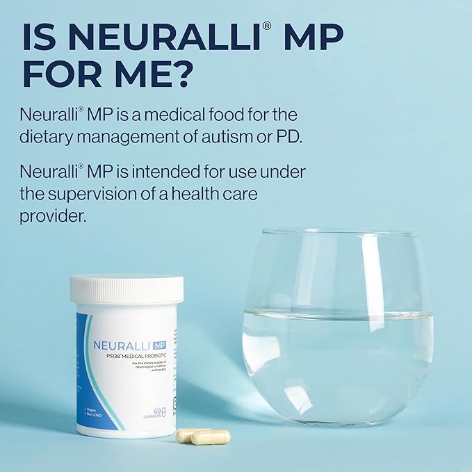 Bened Life Neuralli MP, Medical Food with PS128 for People with ASD and PD (90-Day Supply) - 3 Bottles (180 Capsules)