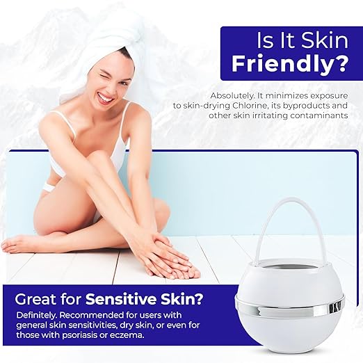 Crystal Quest Bath Ball Water Filter for Bathtub - 3-Stage Filtration, Removes Chlorine, Chloramine & Byproducts, 2,500 Gallons, BPA Free, pH Balanced Water, Fits Most Tubs, Easy Install - White