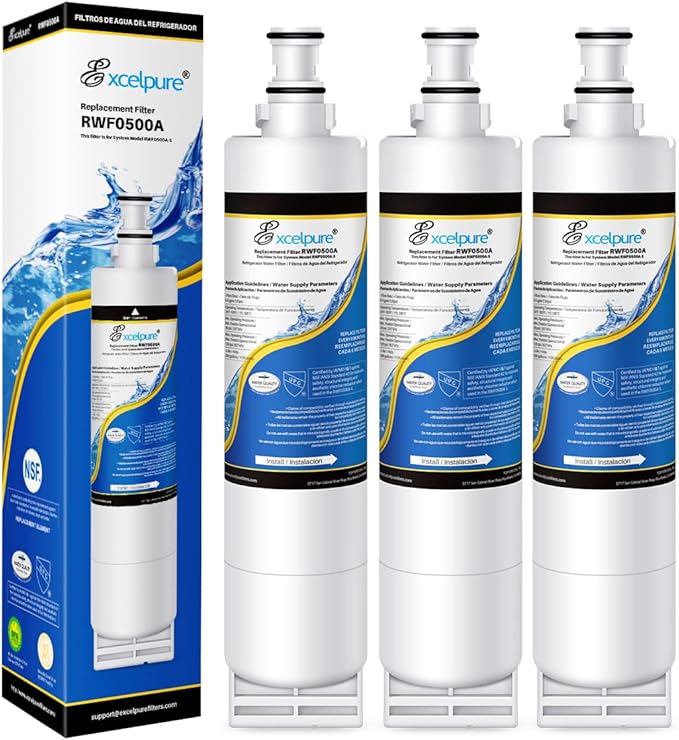 4396508 Refrigerator Water Filter Replacement for Whirlpool EDR5RXD1, 4396510, KitchenAid 4392857, EveryDrop FILTER 5, Kenmore 9010, NL240 LC400V WF285 R-9010 WF-NL300 WSW-1, RWF0500A, 3PACK