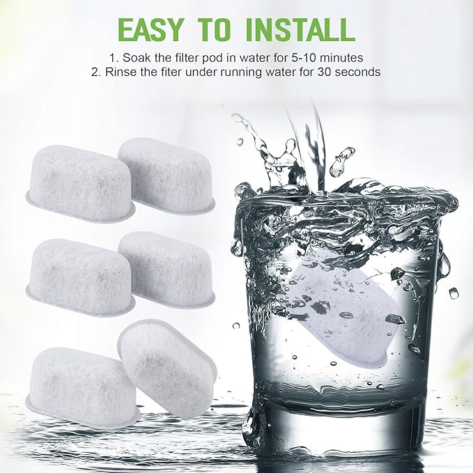 Coffee Maker Water Filter Replacement For GE Cafe Drip Coffee Maker UNIV1CFLTR6PK Carbon Coffee Filter G7CDABSSTSS, G7CDAASSTSS, C7CDAAS3PD3, C7CDAAS4PW3, 6 Pcs