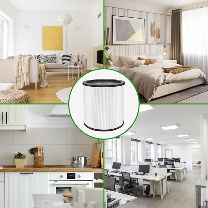 2 Pack Upgraded TP01 TP02 Replacement Filter Compatible with Dyson Pure Cool Link TP01, TP02, TP03, BP01, AM11 Tower, 360° True Filter, Compare to Part # 968126-03，Black