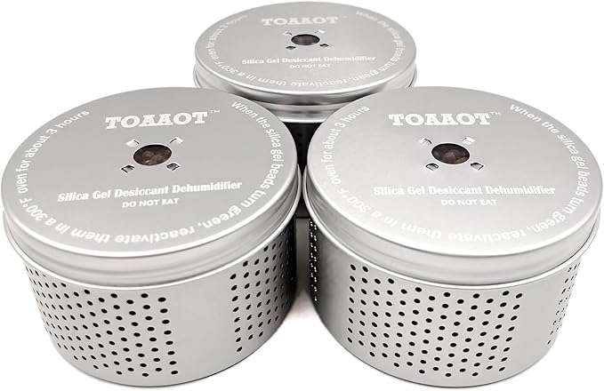 Gun Safe Dehumidifier, Moisture Absorbers, TOAAOT 200g Silica Gel Canister for Gun Case, Tool Box (3 Units)