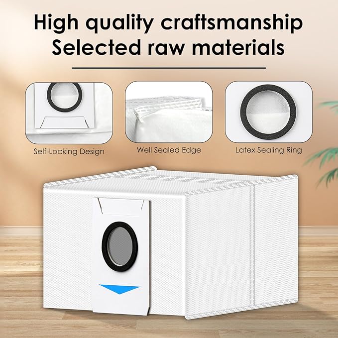 (10 Pieces) T20 OMNI Dust Bag Replacement Vacuum Bags for ECOVACS DEEBOT T20 OMNI, X1 OMNI, X1 PRO OMNI, T10 OMNI Robot Vacuum, Filter Bags Compatible With DEEBOT X1 OMNI Auto-Empty Station