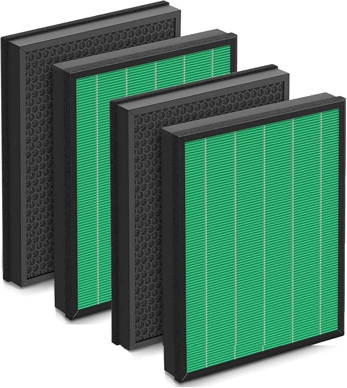400/400S Replacement Filter for Coway AIRMEGA Max2 400 400S 400(G) 400S(G) Air Purifier, Max2 Green True HEPA and Active Carbon Filter Set, AP-2015-FP, 4PACK