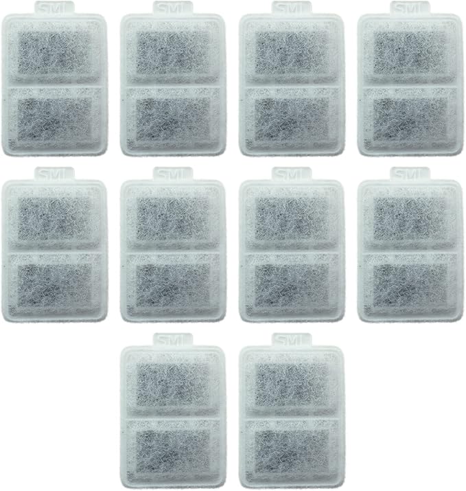 PET STANDARD Replacement Small Water Filter Compatible With Whisker City® Automatic Pet Fountain, Pack of 10