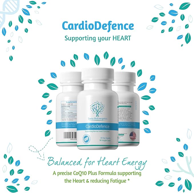 CardioDefence – 90 Capsules – a precise balance of CoQ10, D-Ribose, Acetyl L-Carnitine, B Vitamins and MCT to contribute to the normal function of the heart and reduce tiredness and fatigue