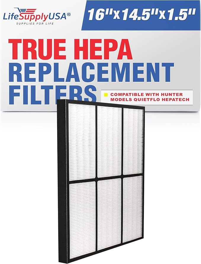 LifeSupplyUSA True HEPA Filter Replacement Compatible with Hunter 30940 30210 30214 30215 30216 30225 30260 30398 30400 30401 Air Purifier
