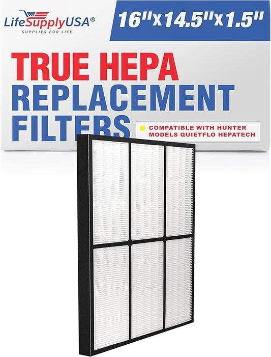 LifeSupplyUSA True HEPA Filter Replacement Compatible with Hunter 30940 30210 30214 30215 30216 30225 30260 30398 30400 30401 Air Purifier