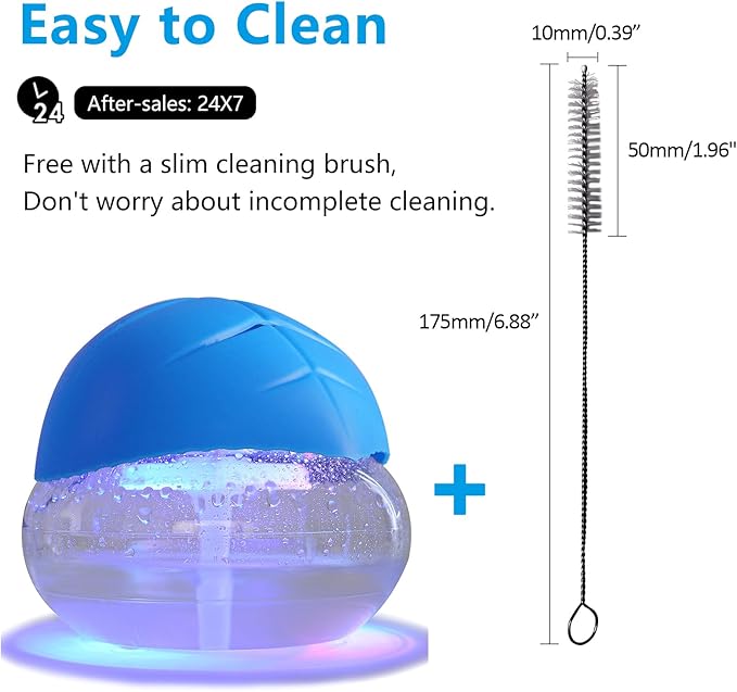 Water-Based Purifier Air Washer, Air Revitalizer & Freshener, Air Fresher with 7 LED Color Changing Light for Rooms (Blue)