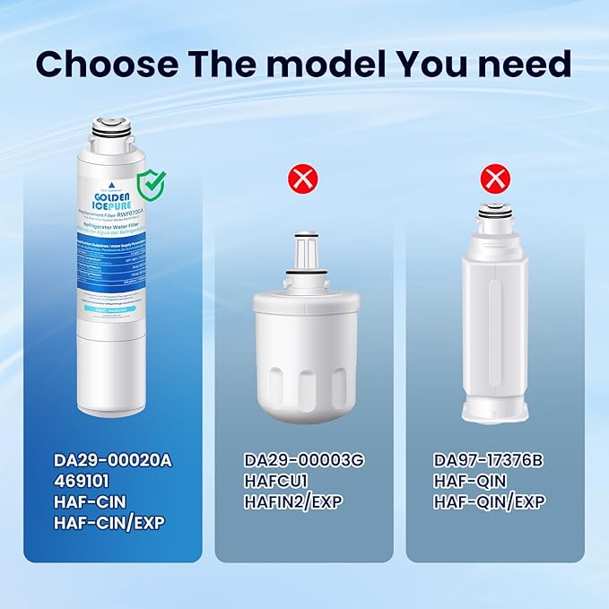 GOLDEN ICEPURE RWF0700A, Compatible with Samsung DA29-00020B, RF263BEAESR, RF28HMEDBSR, RF28HFEDTSR, RF28HFEDBSR, HAF-CIN/EXP, 46-9101, 4PACK