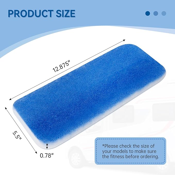 12.875” x 5.5” RV AC Air Filter Replacement Compatible with Entegra Luxury Fifth Wheel Air Conditioner - 4 Pack Air Conditioning Unit RV Foam Pad for Camper Vent MERV 6 AC 160g Filter, Blue
