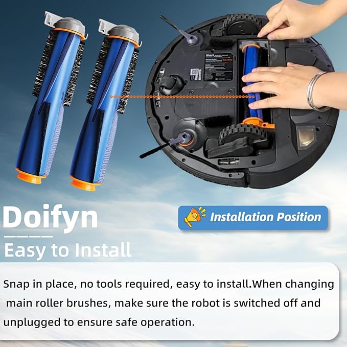 Replacement Parts Main Brush Compatible with Shark AI AV2511AE AV2501S AV2501AE RV2502AE RV2410WD RV2520AOUS AV2510AOUS RV2610WA RV2610WD RV2620WD Robot Vacuum Cleaner