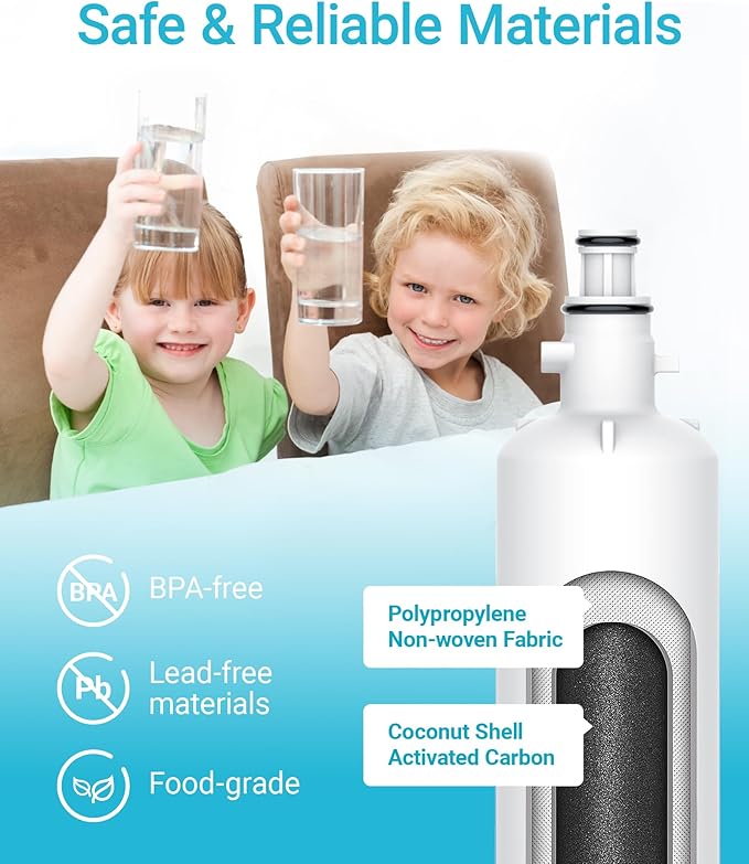 AQUA CREST 847200 Refrigerator Water Filter Replacement for Fisher & Paykel 847200, Fisher & Paykel Refrigerator Model Number E522, E422, E402, 2 Filters