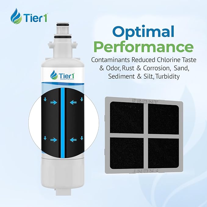 Tier1 ADQ36006101 Refrigerator Water & Air Filter Combo 3-pk | Replacement for LG LT700P, ADQ36006102, Kenmore 46-9690, 469690, ADQ36006101-S, RFC1200A, WSL-3, FML-3, LT120F, Fridge Filter