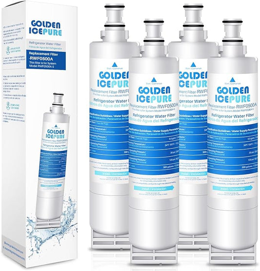 GOLDEN ICEPURE 4396508 Refrigerator Water Filter Replacement for EveryDrop Filter 5, EDR5RXD1, 4392857, 4396510, Clch100, 46-9010, NLC240V, 8212491, WF285 4PACK