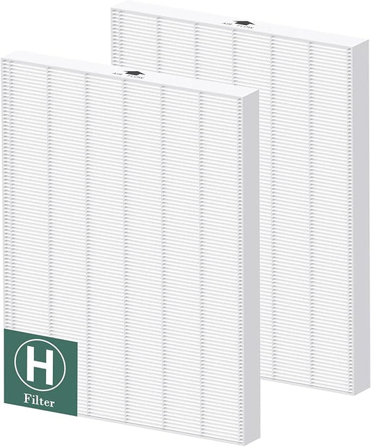 116130 Replacement Filter H Compatible with Winix 5500-2/ AM80 Air Purifi-ers, HEPA Filter for Dust Pollen Hair Pet Dander Smoke, 2 Pack(White)