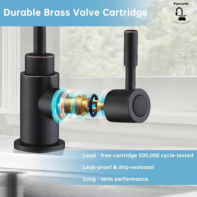 Drinking Faucet, Oil Rubbed Bronze Reverse Osmosis Faucet Single Handle RO Brass Water Filter Faucet Kitchen Bar