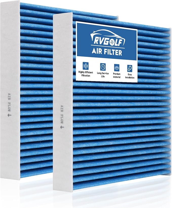 2-Pcs Cabin Air Filter for Azera 2006-2008, Santa Fe 2007-2009, Sonata 2006-2008, Optima 2006-2010, Carnival 2022-2023 Cabin Filter for Car Replacement for CF10381 Automotive Accessories