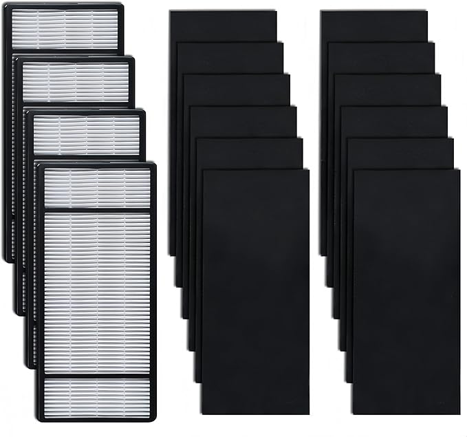 Air Purifier Filters for Honeywell HRF-H1 HRF-H2 HPA050 HPA060 HPA150 HPA160 HHT055 HHT155 Series Air Purifiers - Performance Plus Filter Replacement - 4 Filter and 12 Carbon Filters